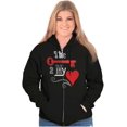 thumbnail image 5 of The Key To My Heart Valentines Day Zip Hoodie Sweatshirt Women Brisco Brands S, 5 of 6