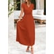 thumbnail image 4 of Vestido largo PRETTYGARDEN para mujer, verano 2025, cuello en V, con volantes, 4 of 8