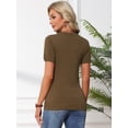 thumbnail image 4 of DARING DIVA Women's Maternity Stretchy Knit Short Sleeve Sweater 2XL Brown, 4 of 8