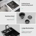 thumbnail image 2 of 15-in Black Undermount Bar Sink with Folding Faucet-16 Gauge Stainless Steel Workstation Sink, 2 of 10