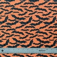 thumbnail image 2 of 45 x 36 Halloween Flying Bats on Orange 100% Cotton Fabric, 2 of 3