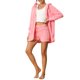 thumbnail image 4 of INSPIRAR CHIC Conjuntos de Pijamas de Felpa Fuzzy para Mujeres de 3 Piezas, Chaqueta Suave y Top Corto con Pantalones Cortos, Conjunto de Lounge XL Rosa, 4 of 6