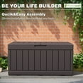 thumbnail image 5 of Patiowell 82 Gallon Deck Box Outdoor Storage Resin Wood Look Storage Box with Lockable lid for Patio Furniture, Brown, 5 of 7