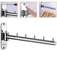 thumbnail image 4 of GBAYXJ Clothes Hanger Rack Swing Arm Folding Clothes Hanger Wall Mounted Saving Drying Rack Stainless 304 Laundry Room Hook Holder Foldable Hanging Hook Rod (Silver), 4 of 8