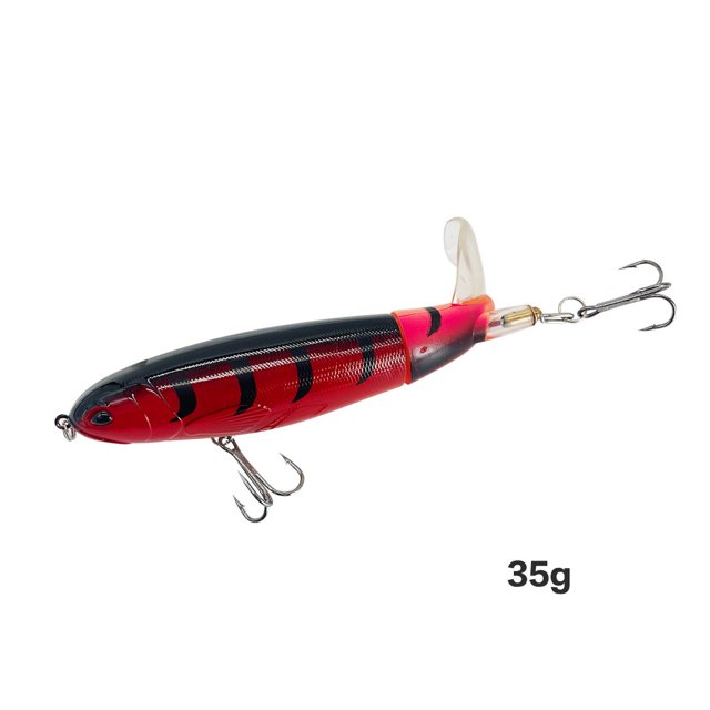 Señuelo de pesca Topwater, cebo Artificial Whopper Popper, Plopper duro, cola giratoria suave, 1 piezas, 10cm/14cm