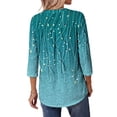 thumbnail image 4 of Fantaslook 3/4 Length Sleeve Womens Tops Dressy Casual Boho Blouses V Neck Pleated Tunic Tops Work Shirts, 4 of 7