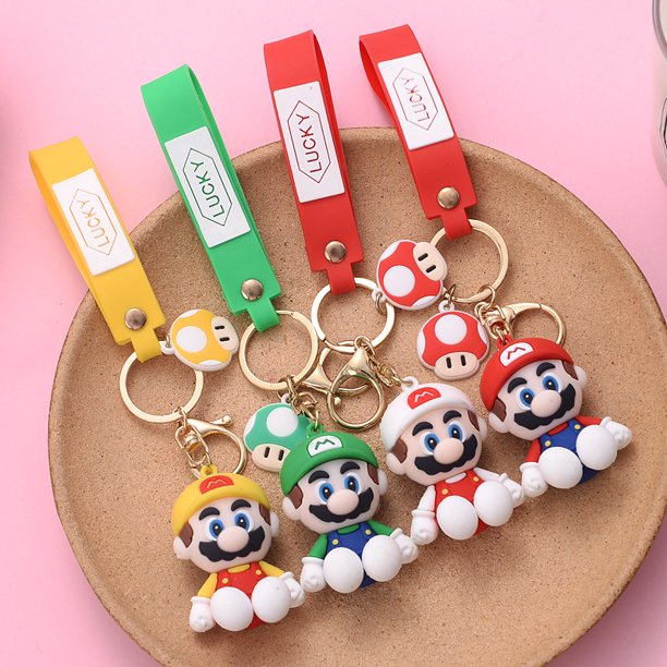 LLavero de Super Mario Bros para niños y hombres, accesorios colgantes de mochila, decoración de coche, figura de Anime, regalos de Halloween