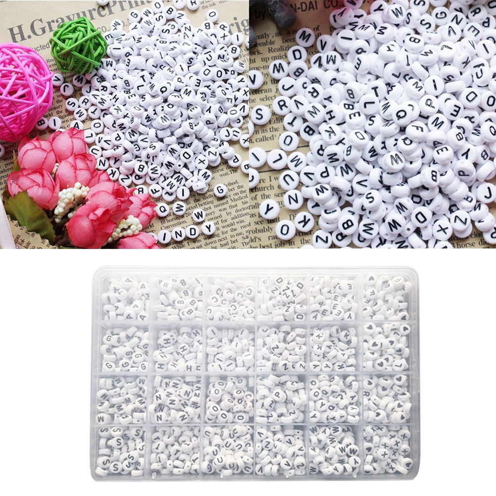 YSNOOWE Oblate Beads White with Side Holes for Creative Jewelry Making 1350Pcs