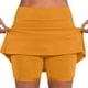thumbnail image 1 of Falda pantalón de cintura media con bolsillos para mujer - Conjunto informal y deportivo de falda y pantalón corto, 1 of 7
