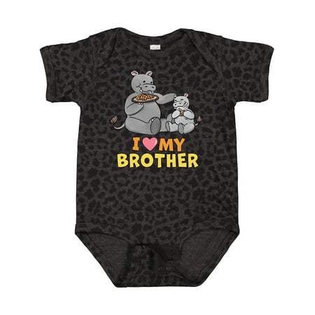 

Inktastic I Love My Brother Hippos Gift Baby Boy or Baby Girl Bodysuit