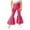 Hot Pink, variant on newwalpole Girls Stretch Bell Bottoms Flare Pants Little | Big Kid Ruffle Bootcut Leggings Black for Size 5-6 Years