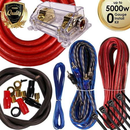 Complete 5000W 0 Gauge Car Amplifier Installation Wiring Kit Amp PK3 0 Ga