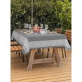 thumbnail image 3 of Outdoor Table Cloth with Umbrella Hole and Zipper, Grey Geometric Waterproof Rectangle Tablecloth 54"x80", Bohemia Tribal Farm Tribal Patterned Washable Table Cover for Outside Party Patio Picnic, 3 of 8