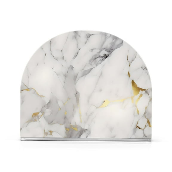 White and Gold Marble Acrylic Napkin Holder Clear Paper Tissue Dispenser Kitchen Dining Room Bathroom Party Hotel