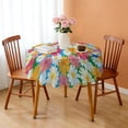 thumbnail image 3 of Round Tablecloth 60 Inch Table Cover Wrinkle Free Daisy Kitchen Dining, 3 of 5