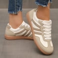 thumbnail image 4 of HEWUQI Women's Lace up Fashion Sneakers Trendy Stripe Athletic Walking Shoes Cushioned Insoles Shoes for All Day Wear White Size 6.5, 4 of 7