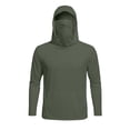 thumbnail image 5 of hlysgo Men's Sun Protection Shirt with Pockets Summer Long Sleeve Cooling Hooded Shirt for Outdoor Work Breathable Workout Hiking UV Clothing Army Green,M, 5 of 7