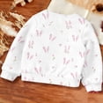thumbnail image 5 of Girls Easter Bunny Sweatshirt Long Sleeve Crewneck Soft Stretchy Pullover Top Kids Youth Multicolor Spring Kids Clothes,Size 12-13T, 5 of 6