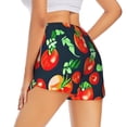 thumbnail image 4 of Picia Tomatoes Pattern Women's 2 in 1 Athletic Running Shorts High Waisted Workout Casual Gym Sweat Shorts with Comfy Liner Zipper Pockets-Medium, 4 of 9