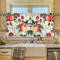 thumbnail image 2 of Yayeee Kitchen Curtains Tier Set of 2 Light Filtering 57"x24" Over Sink Window Panels, Strawberry Pattern, 2 of 7