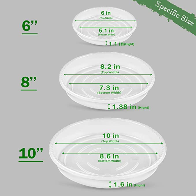 6inch/8inch/10inch SupKing 9 Packs Plant Saucers ,Durable Plastic Black Drip Tray Thicker Sturdier Plant Pot Saucers Stronger Flower Pot Tray for Indoors & Outdoors 