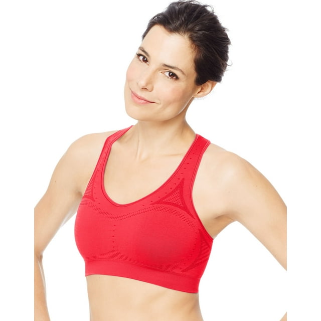 Hanes Womens Sport Seamless Racerback Sports Bra, 2XL, Razzle Pink