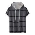 thumbnail image 1 of FAIWAD Men's Short Sleeve Hoodies Sweatshirt Striped Print Drawstring Athletic Lightweight Hoodies Tops, 1 of 4