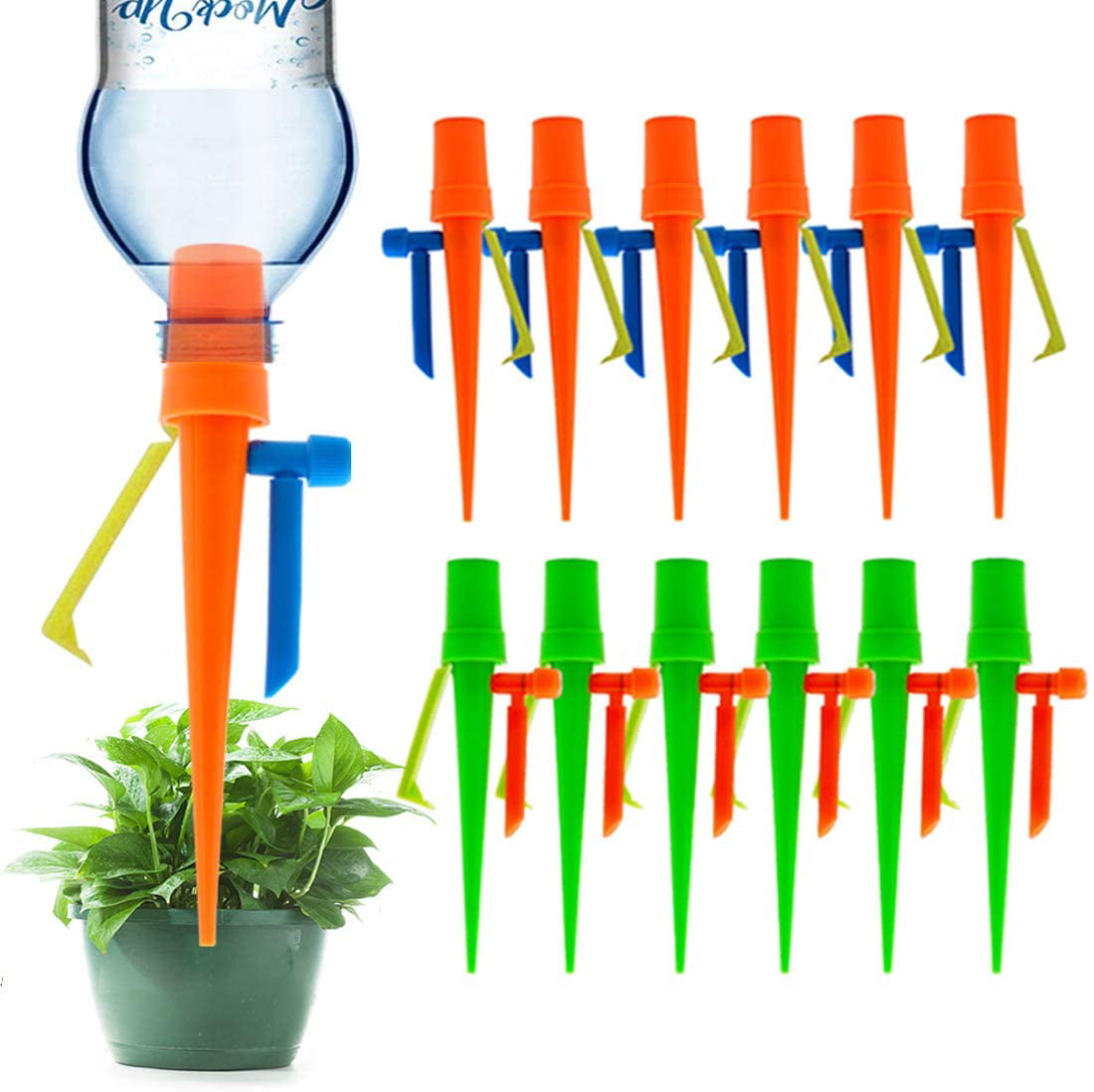 Automatic Watering Devices with Control Valve Switch for Outdoor Indoor Plants 12Pcs Self Watering Spike Slow Release Vacation Plants Watering System FZM Plant Waterer