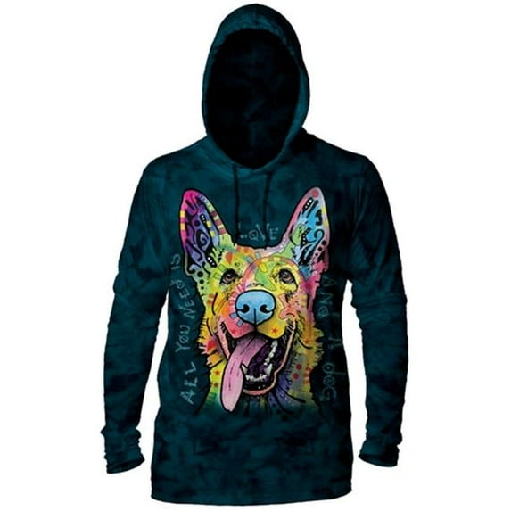 The Mountain 49409800420 Green Love Shepherd Adult T-Shirt Hoodie - Small