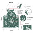 thumbnail image 7 of Green Christmas Snowflake Apron-Garden Aprons for Women with Pockets-Cotton Linen Waterproof Kitchen Cooking Gardening Aprons Adjustable for Kitchen,Cooking,BBQ and Salon 32"x27", 7 of 7