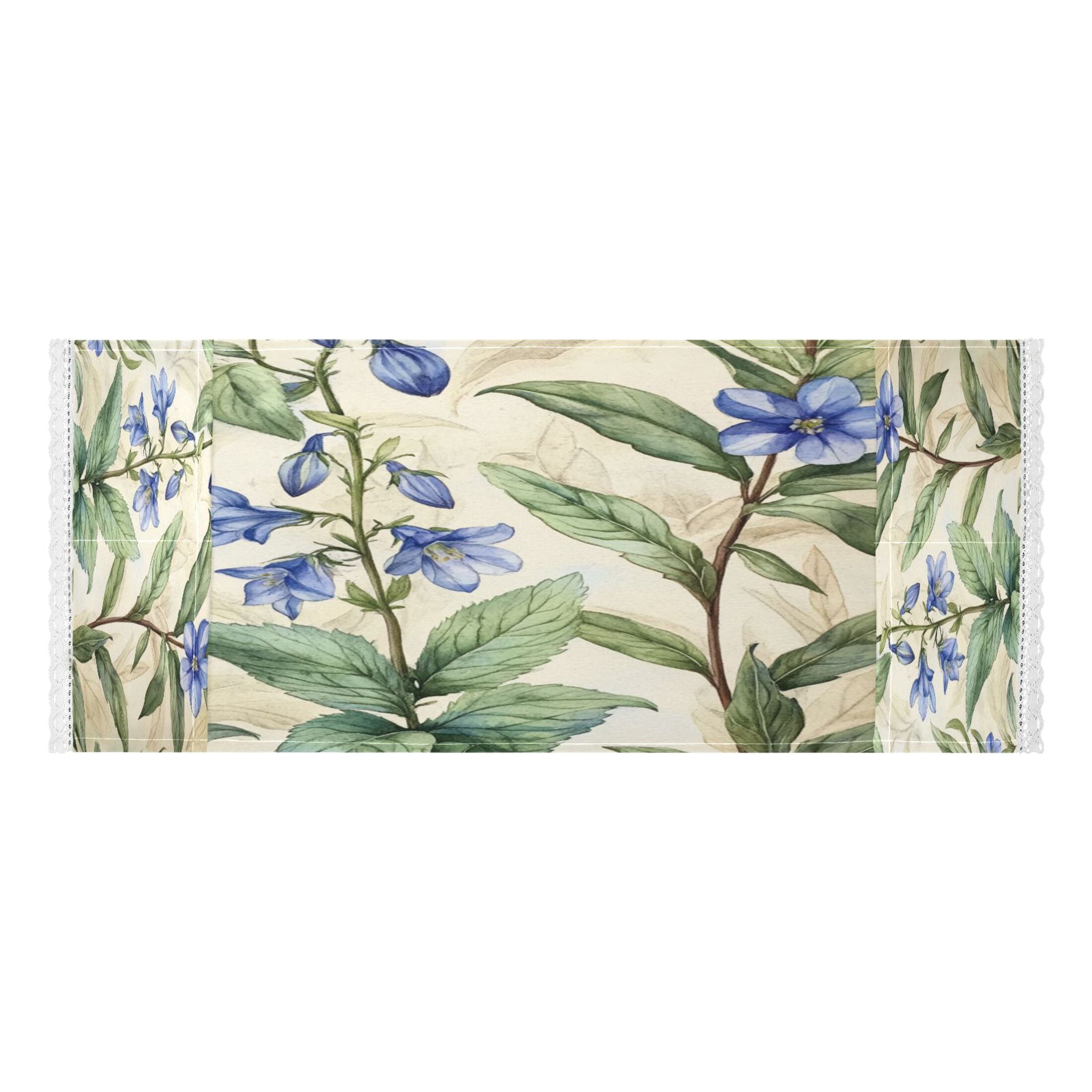Blue FlowersWasher and Dryer Covers Dust-Proof and Oil Resistant Fridge Cover with 4 Storage Pockets Washing Machine Top Cover for Laundry Kitchen Home 51.2 x 22 In