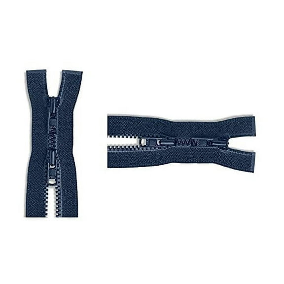 #3 Molded Vislon YKK Jacket 2-Way Lightweight Separating Zipper - Choose Your Length - Color: Navy #560 - Made in The United States (1 Zipper Per Pack) (18" Inches)