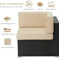 thumbnail image 4 of YODOLLA 7-Piece Patio Furniture Set on Sale, Black Rattan Wicker Outdoor Sectional Sofa Couch with Table Patio Conversation Set for Lawn& Backyard In Beige, 4 of 9