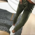 thumbnail image 2 of Sngxgn Women's Pants Casual Trouser Pants Elastic Waist Slim Pockets(Green,S), 2 of 9
