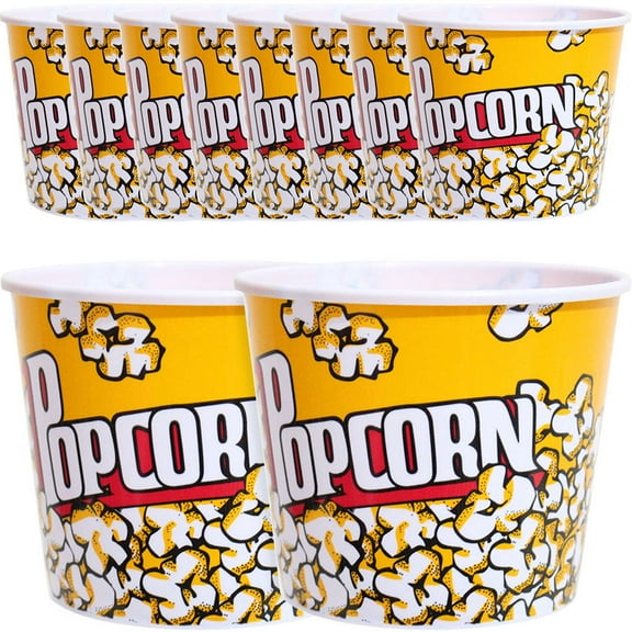 Topbathy Popcorn Bucket with Classic Design Reusable PP Material for Storage and Parties Multi Color