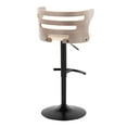 thumbnail image 6 of Cosi Adjustable Bar Stool, Chrome Bar Stools, Bar Chairs, Swivel Bar Stools, Bar Stools Set of 2 (Light Grey Wood, Cream), 6 of 6