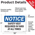 thumbnail image 2 of Safety Vest Required In Yard At All Times OSHA Notice Vinyl Decal Label 10 Inch x 7 Inch - 10 Pack, 2 of 6