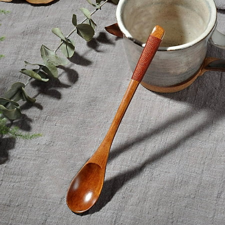 

Christmas Home Wooden Spoon Fork Bamboo Kitchen Cooking Utensil Tools Soup-Teaspoon Tableware