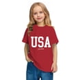 thumbnail image 6 of BRGZLK Kids 4Th Of July Cotton Shirts Boys Girls Independence Day Letter Printed Top Soft Cozy Round Neck Short Sleeve T-Shirt Red 9-10 Years, 6 of 6