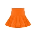 thumbnail image 4 of Runhomal Kids Girls High Waist Flared Ruffle Skirts with Shorts Latin Dance Ballroom Tango Cha Cha Practice Skirts Orange 160, 4 of 7
