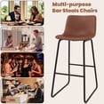 thumbnail image 6 of Aufeile 30" Counter Height Bar Stools Set of 3 – Modern Faux Leather Barstools with Back & Metal Legs, Kitchen Bar Chairs for Island, Dining Room, Dark Brown, 6 of 8