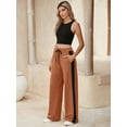 thumbnail image 4 of Chiclily Women's Sweatpants Casual Wide Leg Pants Camel L Drawstring Workout Athletic Joggers with Pockets, 4 of 6