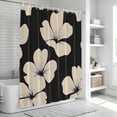 thumbnail image 5 of Beige Floral Silhouette Shower Curtain Set - 48" x 72" Washable Bathtub Curtain with 12 Hooks, Farmhouse Vintage Flowers Waterproof Fabric Stall Shower Curtains for Bathroom/Bathtub Décor, 5 of 6
