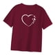 thumbnail image 3 of Camiseta de manga corta para mujer, camiseta femenina, regalo, camisetas de manga corta con cuello redondo, camisetas de verano para vacaciones, camin Rojo, 3 of 8