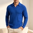 thumbnail image 2 of Hngshg Knitted Tops for Men Thermal Lapel V Neck Pullover Sweaters Breathable Long Sleeve Solid Color Clothes, 2 of 6
