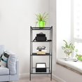 thumbnail image 2 of 4-Tier Ladder Shelf Portable Bookcase Bookshelf Display Rack Plant Stand Leaning for Living Room Bedroom Bathroom Office Indoor/Outdoor, Black, 2 of 10