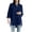 Dark Blue, variant on IROINNID Shirts for Women Long Sleeve Deals Casual Button Down Loose Fitting Solid Blouse,Blue