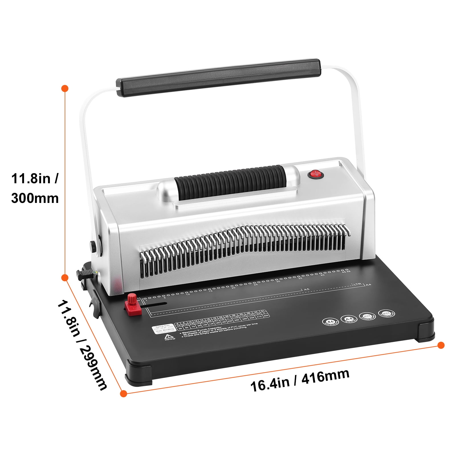 KFFKFF Spiral Coil Binding Device, Hand-Operated Book Creation Tool with Electrical Binding Feature, 46-Hole 500 Sheet Punch Binder, Includes 100pcs 5/16'' Coil Binding Spines
