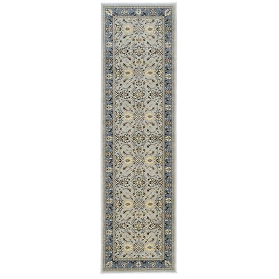 Radici Usa Alba Area Rug 1592 Traditional Green Petals Leaves 2' 2" x 7' 7" Rectangle