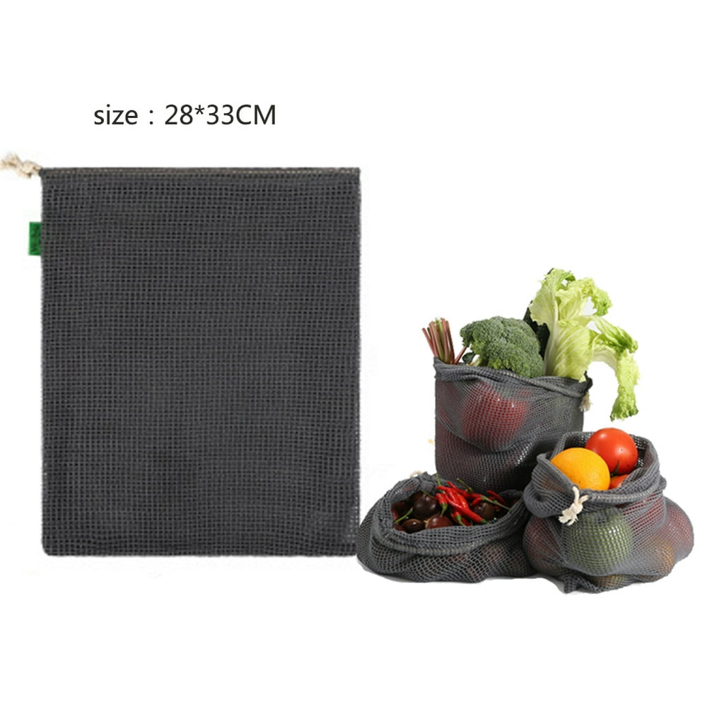 Reusable Cotton Mesh Vegetable Bags for Fruit Vegetable Storage Mesh